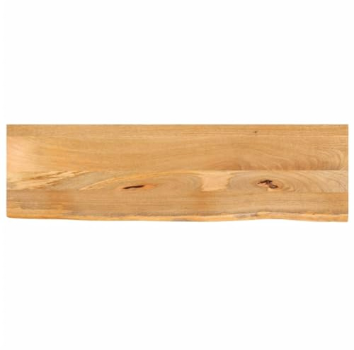 vidaXL Tischplatte, Holzplatte mit Baumkante, Massivholzplatte für Esstisch Couchtisch, Ersatztischplatte, 100x30x3,8cm Massivholz Mango