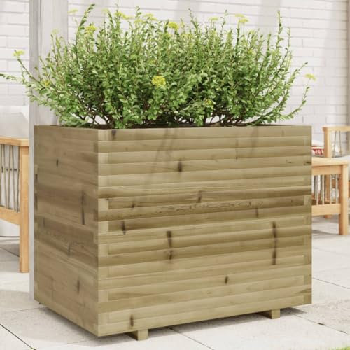 Juroupi Jardinière 90x60x72,5 cm Bois de pin imprégné,Jardiniere sur Pieds,Bac avec Treillis,Jardiniere Terrasse