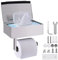 VISOOM Toilettenpapierhalter Ohne Bohren mit FDEchttücher Box, Klopapierhalter mit FDEchttücher Halter WC Papier Halterung mit Aufbewahrung Toilet Paper Holder Edelstahl für Toilette WC (Silber)