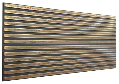 Lot de 36 panneaux de plafond XL en polystyrène - Panneaux muraux XL - Décors - Imitation lamelles en polystyrène doré - Revêtement mural - 3 mm d'épaisseur - 100 x 50 cm - 18 m² - 36 pièces (slats 3D