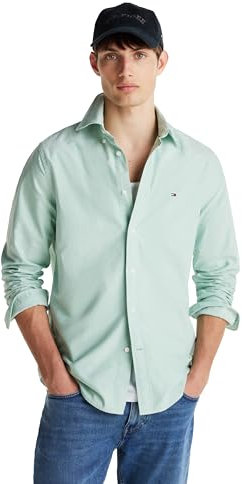 Tommy Hilfiger Long Sleeve Oxford Regular Fit, Men's Button Down Shirts, Also Available in Big and Tall, Nouveau Green, XL