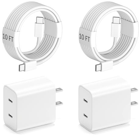 Cavo da 3 m per caricabatterie Apple iPhone 16 15, ricarica rapida Dual C, blocco di ricarica rapida 2 in 1 doppio C con cavo di ricarica lungo USB C a C per iPhone 16 Pro Max/16 Pro/16/16E, 15 Pro