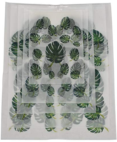Kznifmk 5 Piece Travel Goods Transparent Plant Waterproof Travel Storage Bag Portable Ladies Storage Bag Wash Bath Set Travel Bag