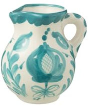 J-Line Krug Granada – Keramik – Weiß/Aqua – Klein