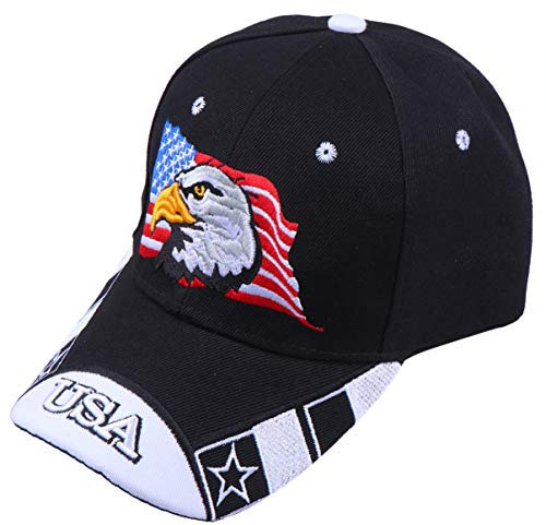 minkissy Baseballkappe Mit Bestickter Flagge Mützen Für Herren Baseballmütze Mit Usa Flagge Baseballmütze Mit Adler Stickerei Usa Flaggenkappe Mütze Für Draußen US Flaggenmütze Für