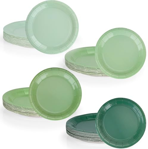 WeeGoo 96 Pcs 7 inch Sage Green Paper Plates