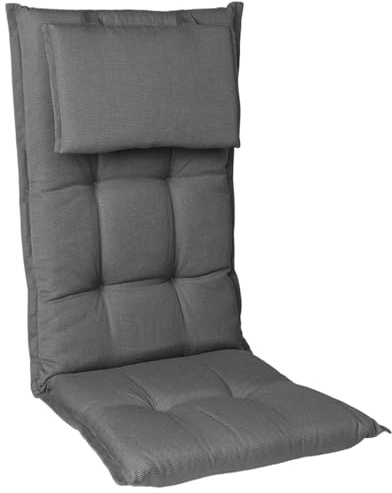 Homeoutfit24 Gartenstuhlauflagen Hochlehner, 4er Set, Grau