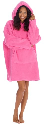 Undercover Couverture à capuche câline surdimensionnée à manches longues en polaire ultra-douce pour adultes Sweat à capuche Snuggle Vêtements de détente, rose bonbon, Taille unique