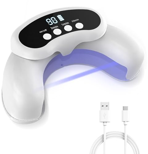 Nagelpilz Lasergerät – Podoclear gegen Nagelpilz verwendet 470 nm blaues Licht und 905 nm Infrarotlicht, faltbares Laser Nagelpilz Behandlungsgerät mit digitaler Anzeige und Zeitfunktion (weiß)