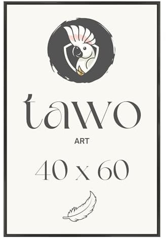 TAWO Bilderrahmen 40x60 Schwarz Fotowand Fotorahmen aus leichtem Kunststoff mit Glas Picture frame Poster