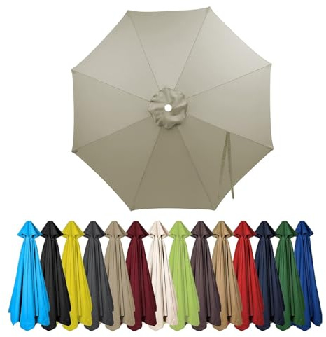 Grueso Y Fuerte Toldo De Recambio De Sombrilla, Plegable Parasol Jardin Reemplazar Tapa UV50+, 6 U 8 Brazos 200 270 280 300 350 400cm, Impermeable, Patio Piscina Terrazas(Top color,3m/8Ribs)