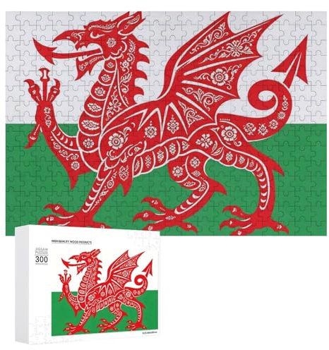 Welsh Flag Wooden Jigsaw Puzzles for Adults Intelligent Games Home Decor Artwork for Home Office
