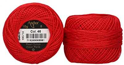 Anchor Perlgarn 8, 4591008-00046, Farbe:rot, Stickgarne