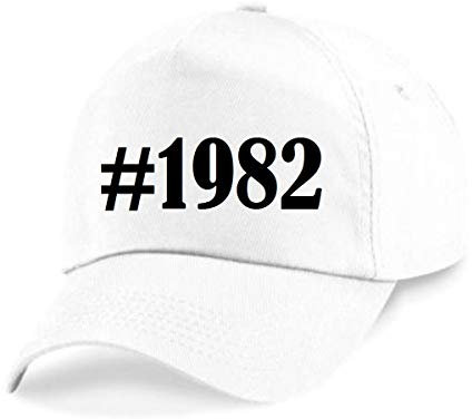 Reifen-Markt Base Cap Hashtag #1982 Größe Uni Farbe Weiss Druck Schwarz