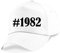 Reifen-Markt Base Cap Hashtag #1982 Größe Uni Farbe Weiss Druck Schwarz