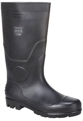 Portwest FW90 Stivali Wellington In PVC Impermeabili Per Uomo Nero, 41