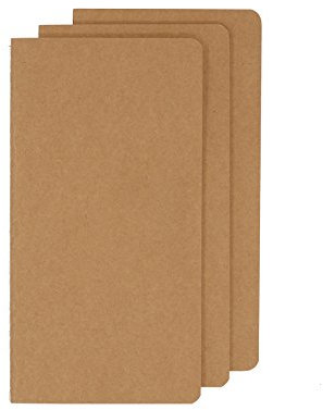 Twone Travel Journal Set With 3 Notebook Journals for Travelers - Kraft Brown Soft Cover - H5 Size - 210 mm x 112 mm - 60 Pages by Twone