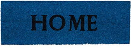 Relaxdays Home Fußmatte Kokosfaser Fußmatte 75x25 rutschfeste Oberfläche PVC blau