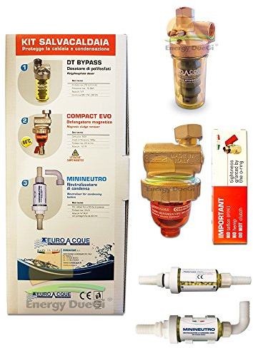 Kit SALVA CALDAIA (Neutralizzatore di condensa MININEUTRO + Dosatore di polifosfati + Defangatore magnetico COMPACT EVO)
