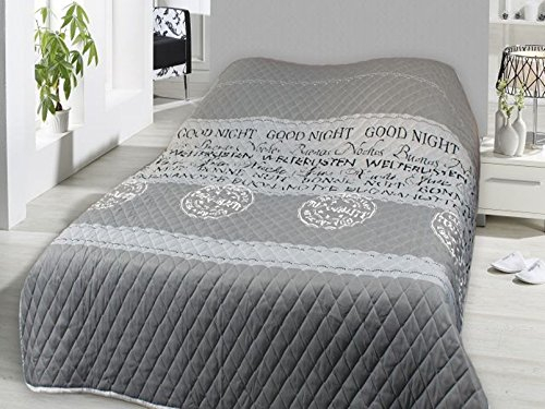 heimtexland ® Bettüberwurf Tagesdecke Steppdecke 220x240 Landhaus Deko Bettdecke Schlafzimmer Plaid Gesteppt Typ456 Good Night