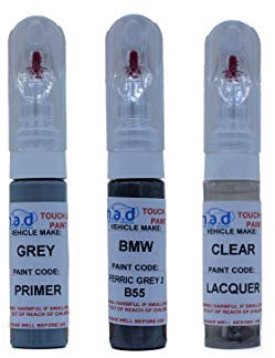 MYLDAN AUTO DESIGN TOUCH UP PAINT PEN FOR BMW FERRIC GREY 2 ALLOY WHEEL B55 CURB SCRATCH M SPORT PEN NEEDLE (PAINT + PRIMER + LACQUER)