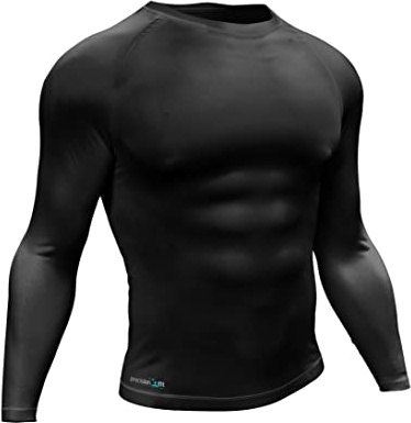 Precision Essential Adult’s Long Sleeve Baselayer Shirt Moisture Wicking, Muscle Support, 4 Way Stretch Thermal for Football & Rugby