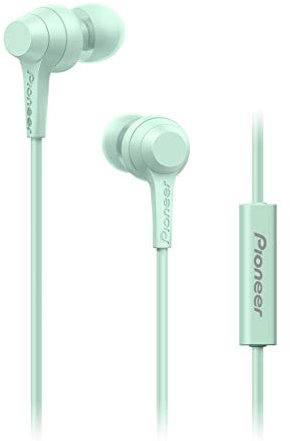 Pioneer C1 In-Ear Headphones (wired) with inline remote control, hands-free, torsion-free cable, compact earphones, excellent sound quality, industrial design, Mint