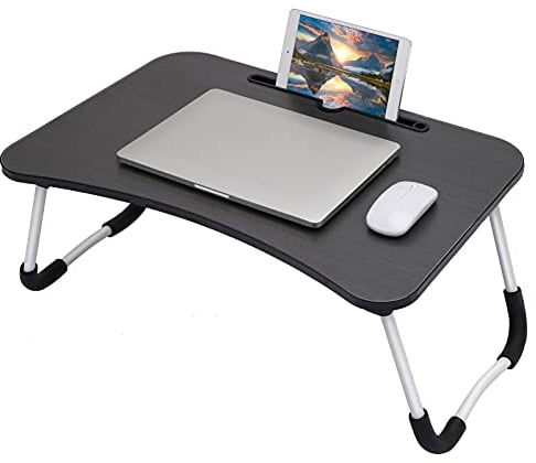Laptop Bed Table, Breakfast Tray with foldable legs, Portable Lap Standing Desk, Notebook Stand Reading Holder for Couch Sofa Floor Kids - Standard Size