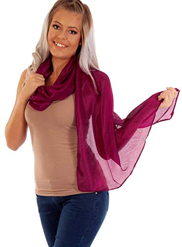 DOLCE ABBRACCIO by RiemTEX ® Schal Damen PRIMA DONNA Stola Tuch aus Wildseide in Weinrot Rot Tücher in 31 Unifarben Halstücher Seidentuch Schals Damen Halstuch Seidenschal (Weinrot)