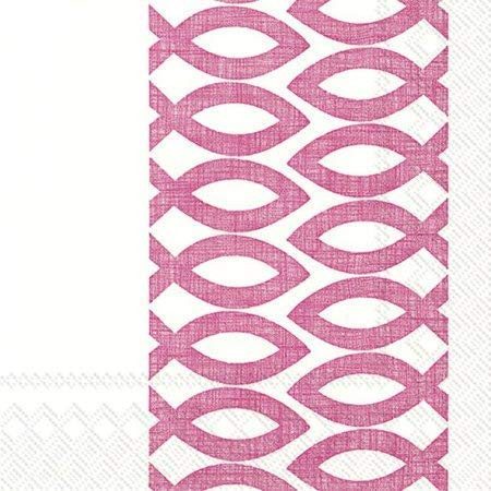 20 IHR Servietten Fisch rosa, 33x3cm, Konfirmation, Kommunion