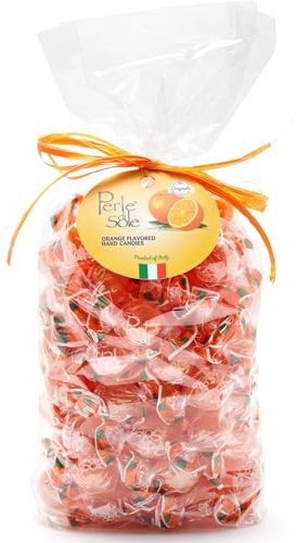 Perle di Sole – Caramelle all’Arancia con Aroma Naturale di Arancia, 1 kg. | Dolcezza Mediterranea e Gusto Autentico degli Agrumi Italiani – Senza Glutine, Made in Italy