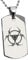 Tioneer Stainless Steel Tribal Barbed Wire Biohazard Symbol Engraved Dog Tag Pendant Necklace