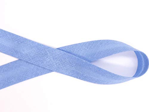 Schrägband Baumwolle frei Farbwahl, 18mm, 14 Farben 3m, 5m, 10m (Hellblau, 5m)
