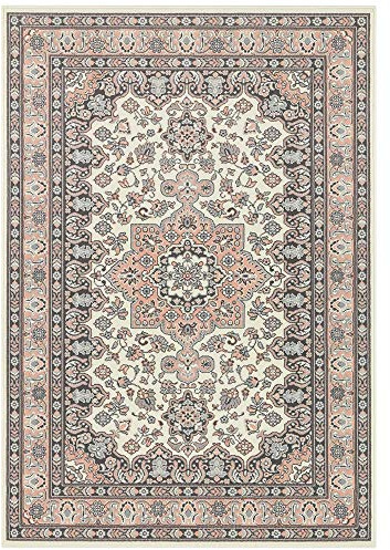 Hanse Home Nouristan Mirkan Orient Teppich – Wohnzimmerteppich Orientalisch Kurzflor Vintage Orientalischer Teppich für Esszimmer, Wohnzimmer, Schlafzimmer – Creme Rosa, 120x170cm