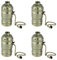 ACBungji 4er Vintage Lampenfassung E27 DIY Lampensockel mit Schalter Deckenfassung Socket Glühbirnenhalter Edison Schraube Deckenleuchte Lampenfuss (Stil 2-Bronze)