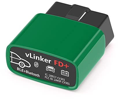 Vgate OBDII Bluetooth, vLinker FD+ OBD2 diagnosegerät OBD Adapter für Android, IOS und Windows (Bluetooth 4.0)