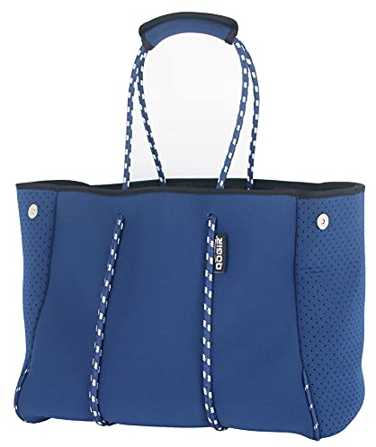 QOGiR Mehrzweck-Strandtasche aus Neopren mit Innentasche mit Reißverschluss, Blau, X-Large, modisch