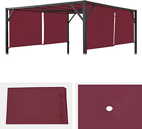 Ersatzbezug für Dach Pergola Pavillon Baia 4x4m - Bordeaux-rot