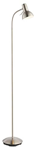 National Lighting Amalfi Standing Floor Lamp - Satin Chrome Finish - Flexible Gooseneck Task Floor Reading Lamp - Rocker On/Off Switch - Tall Indoor GU10 LED Floor Lamp