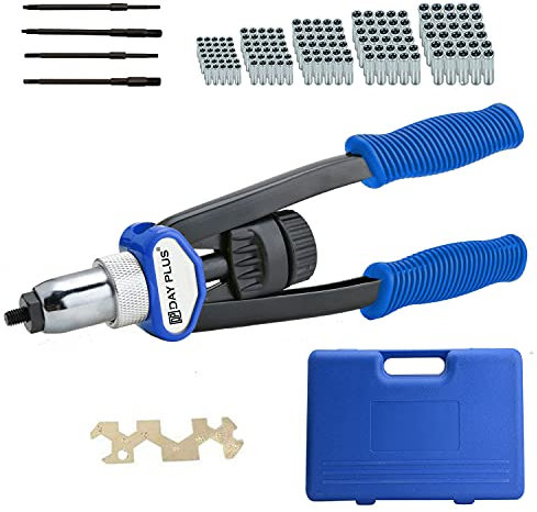 Profi Nietmutternzange Nietenzange Set,Nietenzange Set inkl.150-tlg.Nietmuttern | M5 - M6 - M8 - M10 - M12 | Nietzange | Nietmutternzangen Stahl | schwere Ausführung mit Griffschutz