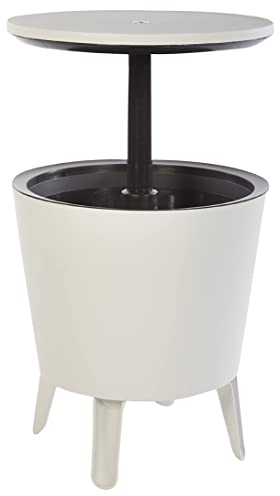 Keter Cool Bar - Mesa Nevera para Exterior y Jardín, Capacidad 30 L, 45 latas, de 52 x 42 x 52 cm, Marrón