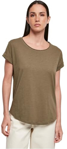 Build your Brand Ladies Long Slub Tee, kurzarmiges Frauen T-Shirt aus Baumwolle in vielen Farben erhältlich, Größen XS-5XL