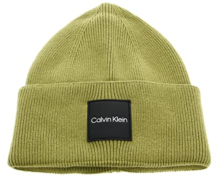 Calvin Klein Fine Cotton Rib Beanie Reptile Green