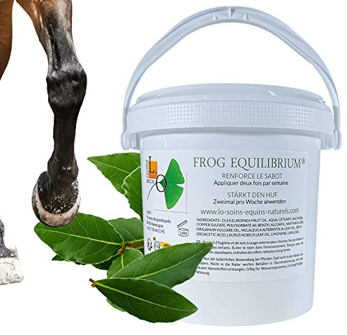 Frog Equilibrium - Soin, graisse onguent naturel pour sabots pour cheval (sabot cassant, infecté, bleime, seime...) - Aux plantes, Olive, laurier, tea-treee, Origan - Toute saison (1L)