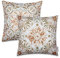 Paco Home 2er Set Kissenbezug 45x45 Dekokissen Kopfkissen Kissenhülle Wetterfest Mehrfarbig Zierkissenbezug Outdoor, Farbe:Beige 2, Sets:2pcs-Set
