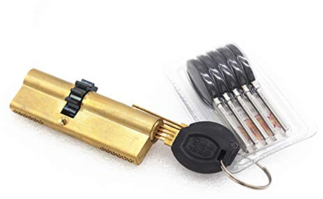 Daumenverdrehung Euro -Zylinderschloss, Schlosszylinderzylinder -Zahnrad -Türzylinder 63 68 73 80 93 9 5mm Lock Core Safety Messing Double Spring Super mit Ab Tasten -Türfassschloss (Farbe: 93 (30 63)
