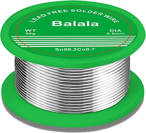Balala Solder Wire 50g, Solder Lead Free, Solder Rosin Core, Free Solder 0.8mm, Sn99.3 Cu0.7 Lead Free Solder Wire for Electronic Electrical Soldering Components Repair and DIY