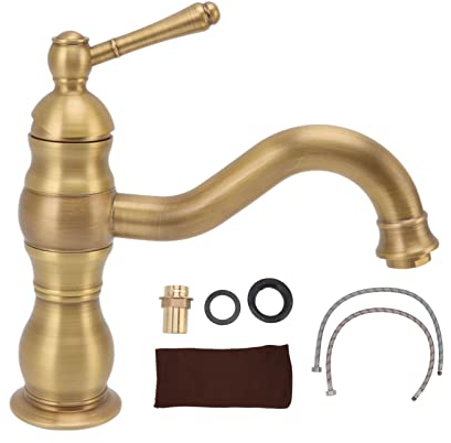 Wisecoco Badarmaturen, Waschbecken-Wasserhahn, Kupfer, Retro-Industrie-Einhand-Kalt- Und Warmwasser-Mischbatterie, Badezimmer-Waschtischarmatur Für Küche, Hotel