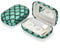 Muf Fish Scale Contact Lens Case,Portable Contact Lens Travel Kit with Mirror,Container,Tweezer,Contact Lens Solution Bottle,Compact Soak Storage Kit for Travel Outdoors Daily Use,Green Sparkles