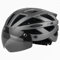 JEPOZRA Fahrradhelm Herren Damen Rennradhelme mit Abnehmbarem Visier & Magnetbrille Radhelm Einstellbarer Sicherheit Atmungsaktiv Ski Helme Erwachsene Bicycle Helme (Titansilber)